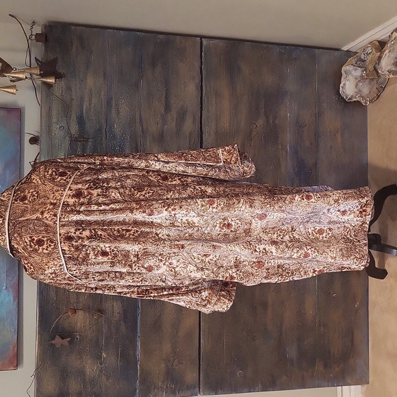 🌟SALE🌟 Free People Sweet Escape Boho Paisley Printed Velvet Trench Duster NWOT - Picture 6 of 10